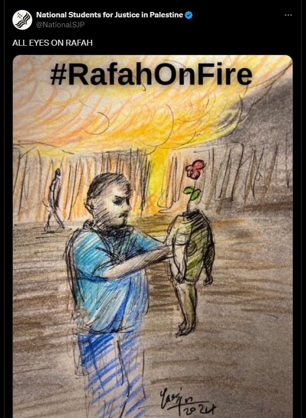All Eyes On Rafah menggema di media sosial. (X)
