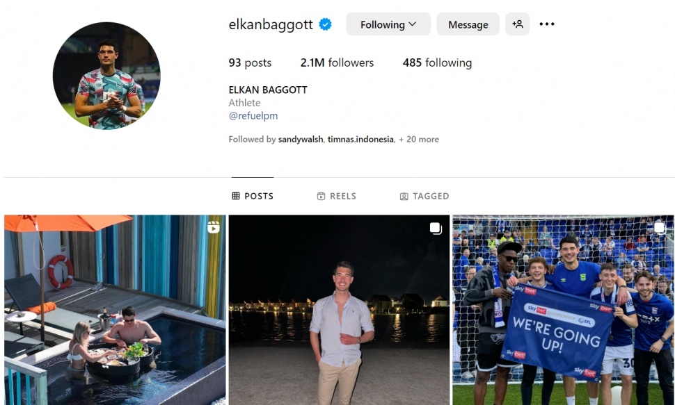 Elkan Baggott hapus PSSI di Instagram. (Instagram/@elkanbaggott)