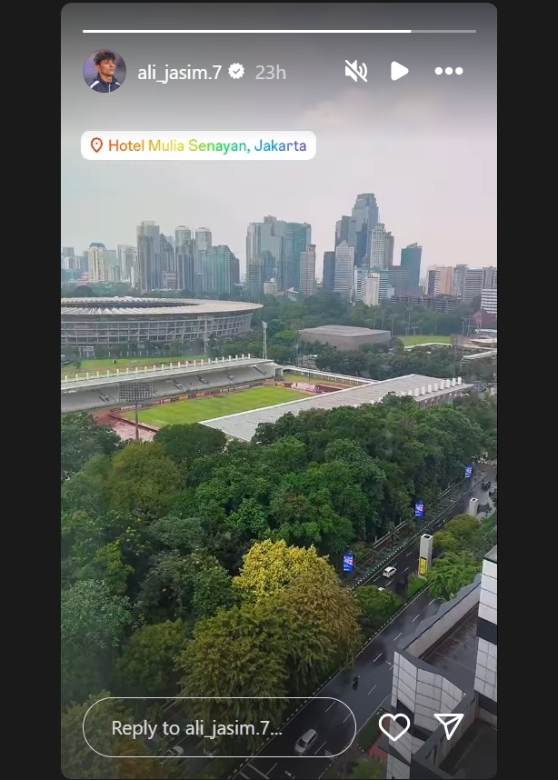 Pemain Irak bisa mengintip timnas Indonesia vs Tanzania dari kamar hotel. (Instagram/@ali_jasim.7)