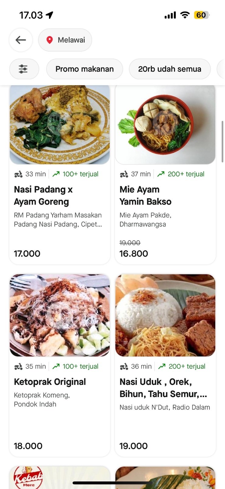 Menu di di GoFood PAS. (Dok: GoFood)