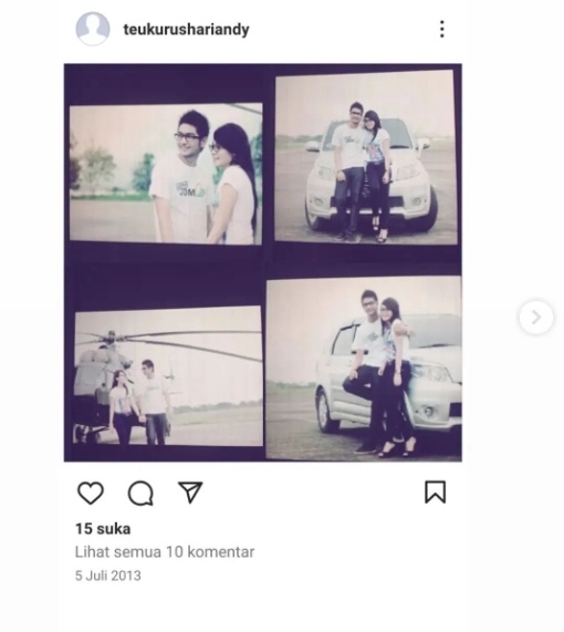 Foto lawas Teuku Ryan diduga bersama mantannya (Instagram)