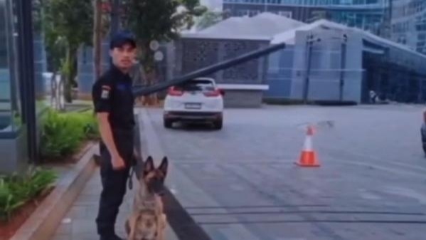 Satpam di Plaza Indonesia yang dituduh sengaja pukul seekor anjing. [Instagram]