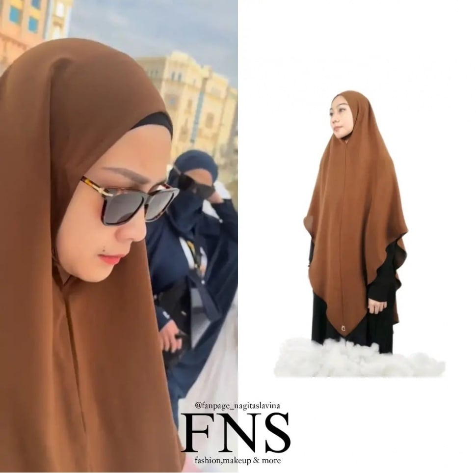 Rekomendasi Khimar yang Dikenakan Nagita Slavina Selama Ibadah Haji (Instagram/@fanpage_nagitaslavina)