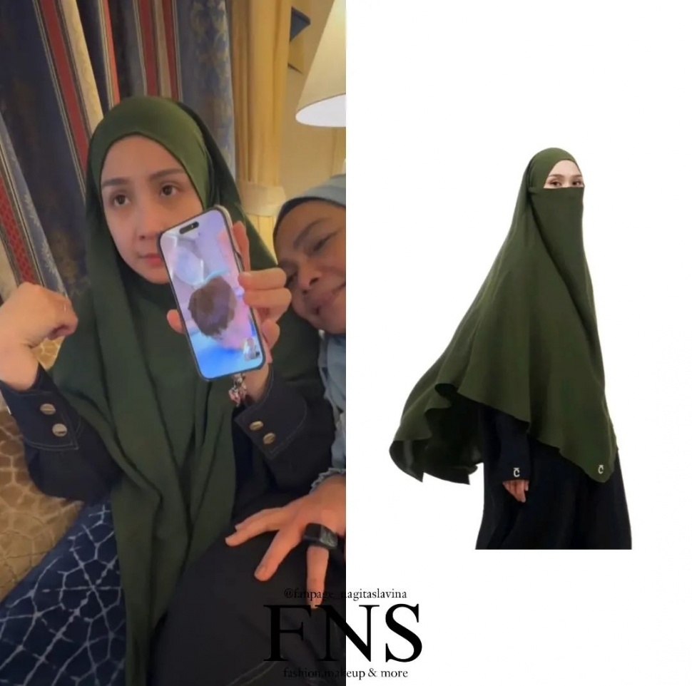 Rekomendasi Khimar yang Dikenakan Nagita Slavina Selama Ibadah Haji (Instagram/@fanpage_nagitaslavina)