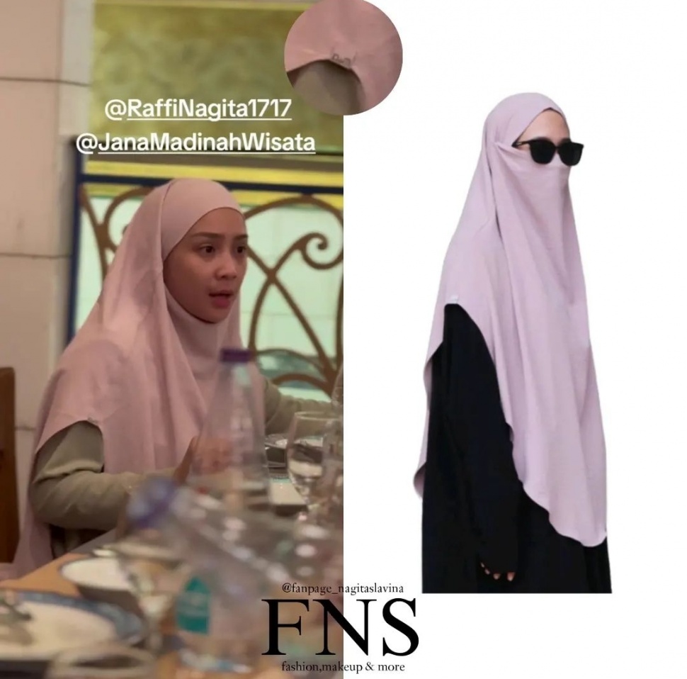 Rekomendasi Khimar yang Dikenakan Nagita Slavina Selama Ibadah Haji (Instagram/@fanpage_nagitaslavina)