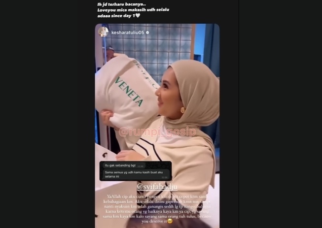 Pesan Kesha Ratuliu untuk Syifa Hadju (Instagram)