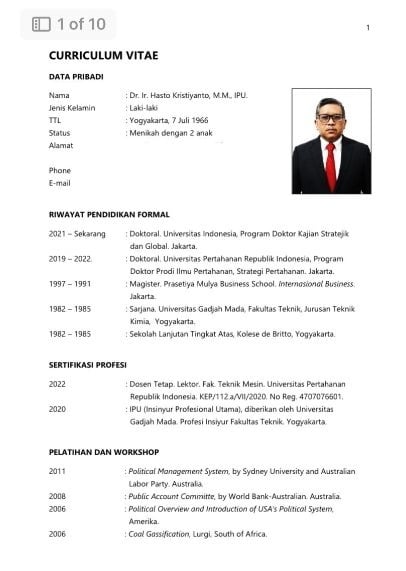 Penampakan CV Hasto Kristiyanto yang viral di media sosial. (X/Twitter)