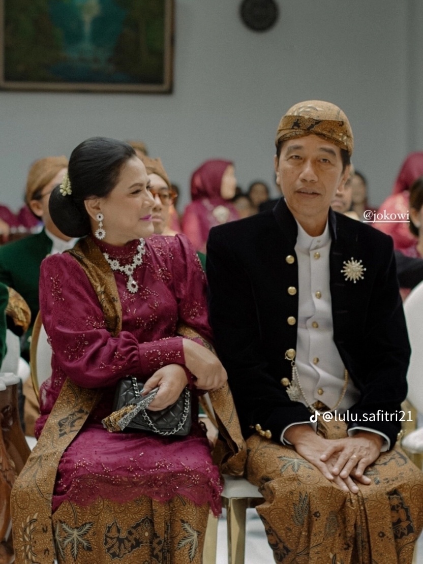 Iriana Jokowi dan Presiden Joko Widodo di Pernikahan Kerabat (TikTok)