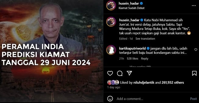 Habib Ja'far menanggapi prediksi kiamat (Instagram)