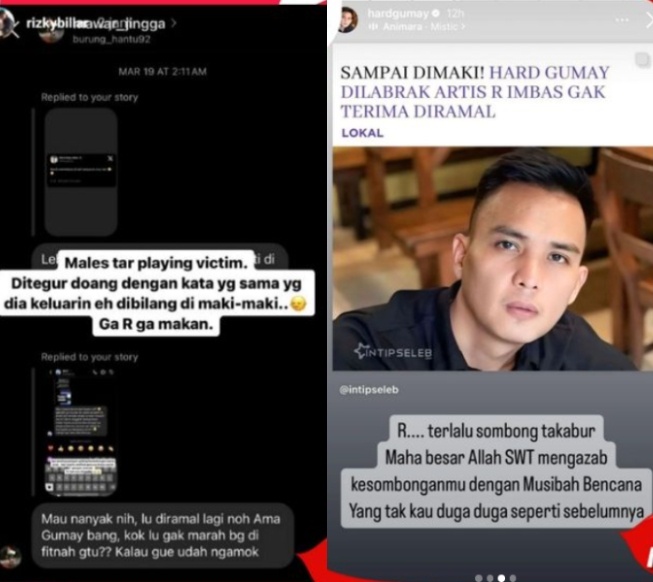 Rizky Billar balas sindiran Hard Gumay (Instagram)