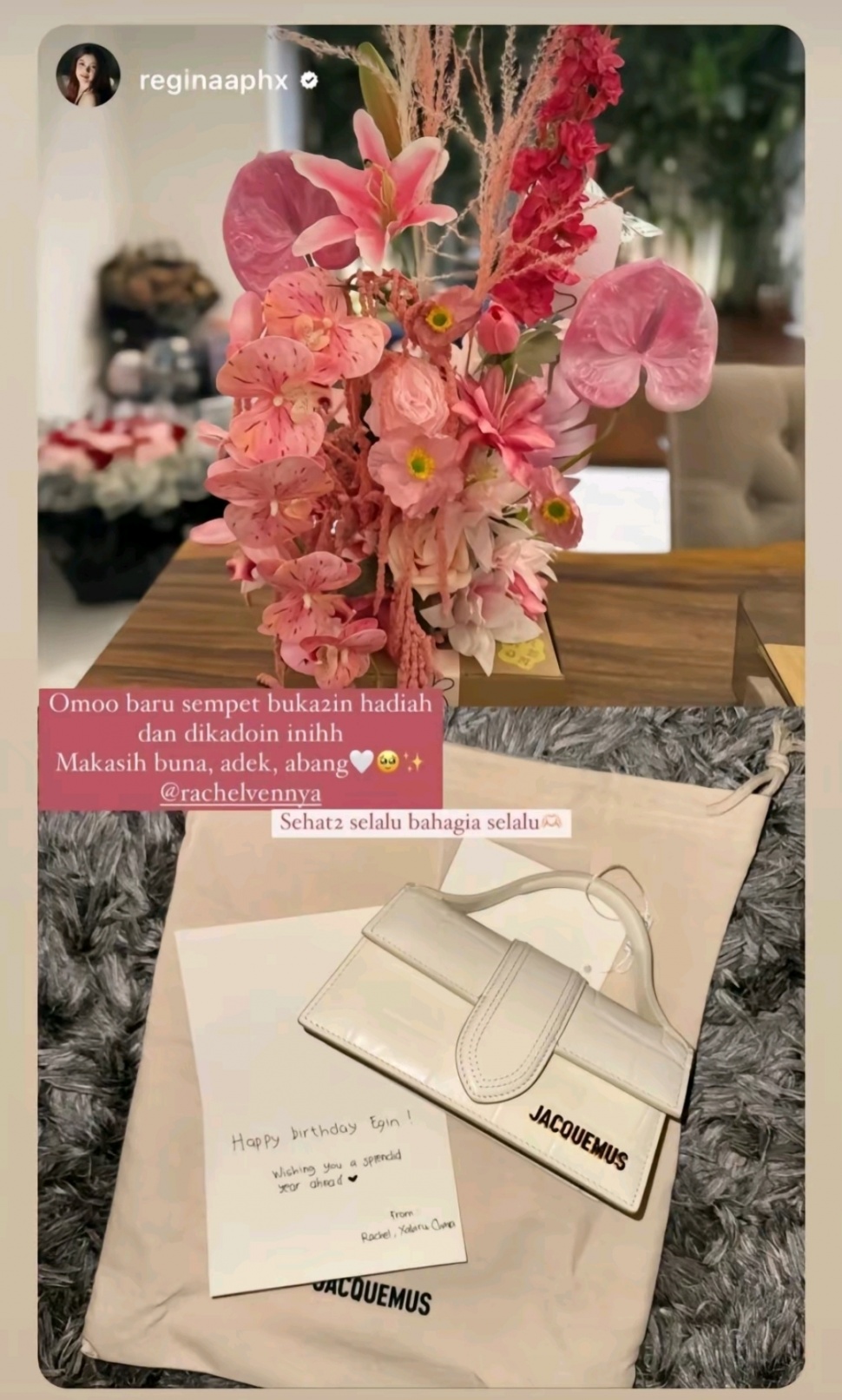 Hadiah Ultah Mewah Regina Phoenix dari Rachel Vennya (Instagram)