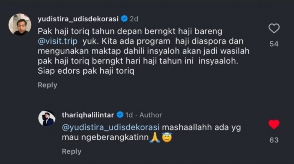 Thariq Halilintar dapat tawaran endorse haji. (TikTok/aalthorworld)