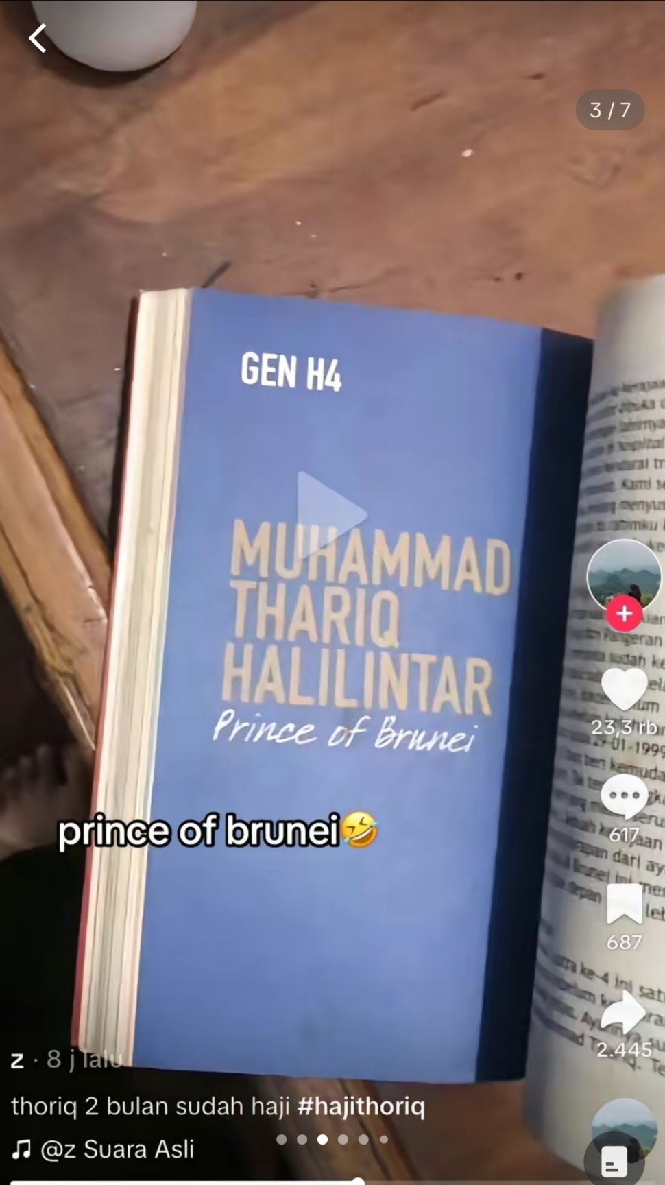 Julukan 'Prince of Brunei' untuk Thariq Halilintar di buku Geni Faruk. (X/@chilljustlife)