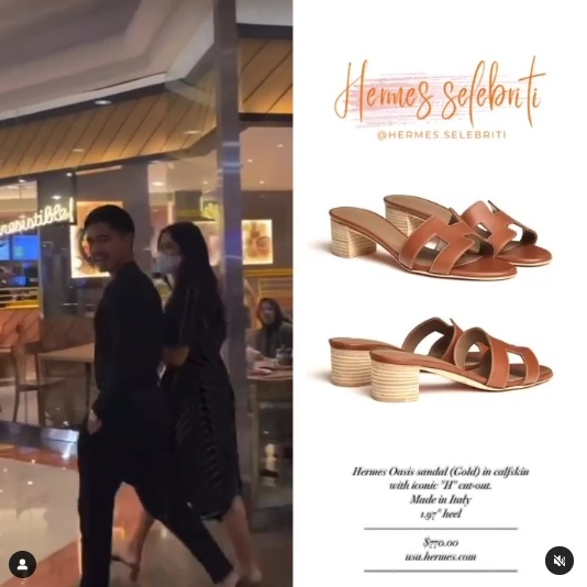 Koleksi sandal Hermes (koleksi Hermes) Erina Gudono. (Instagram/@hermes.selebriti)