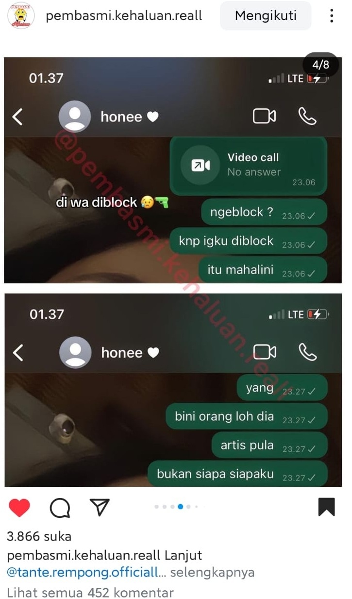 Pria diblokir pacar gara-gara ungah foto Mahalini. 