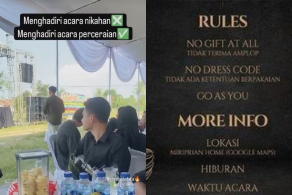 Rian Maulana gelar acara pesta perceraian. (Instagram, TikTok).