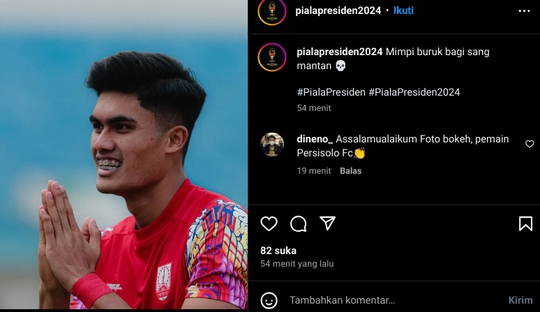 Akun Piala Presiden 2024 'Ledek' PSM Makassar Usai Dibobol Ramadhan Sananta (@pialapresiden2024)