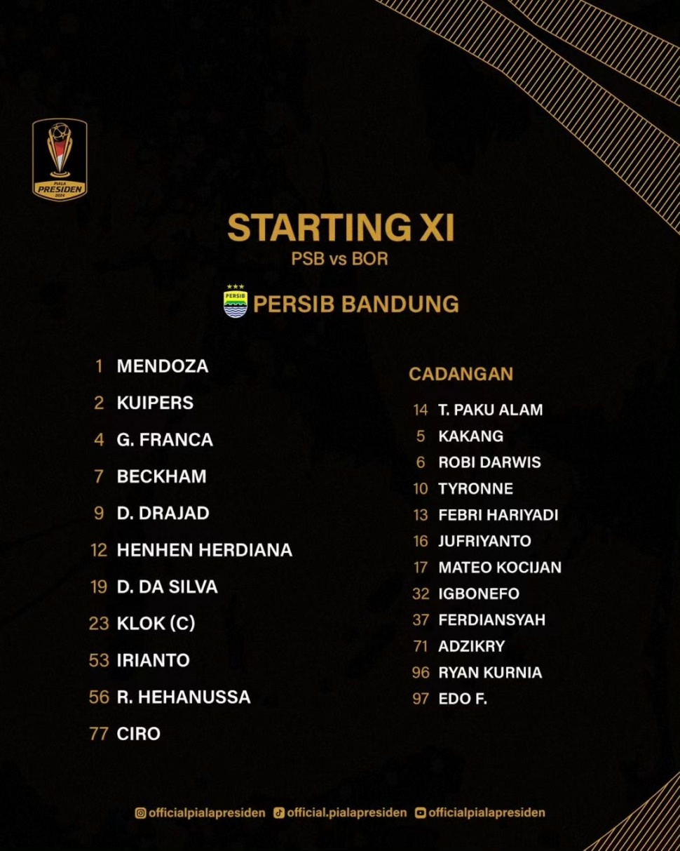 Starting XI Persib