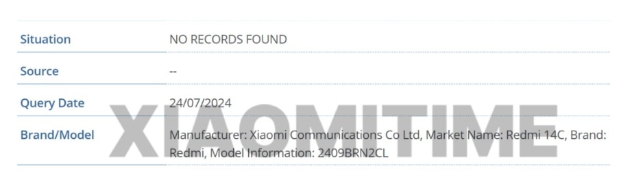 Redmi 14C muncul di database IMEI. (XiaomiTime)
