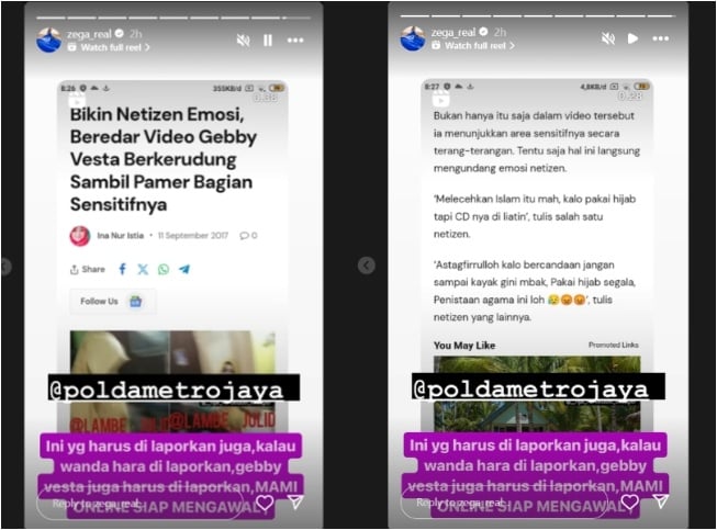 Isa Zega minta Gebby Vesta dilaporkan atas penistaan agama (Instagram)