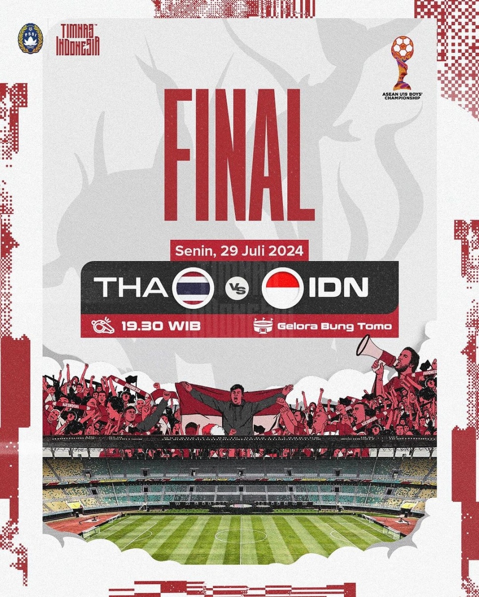 Head to Head Timnas Indonesia Vs Thailand di Final Piala AFF U-19 2024, Pernah Ada Pembantaian 6 Gol (@timnas.indonesia)