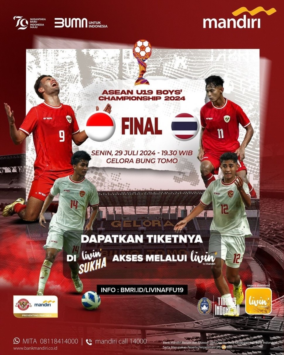 Jadwal Pertandingan Final Piala AFF U-19 2024 dan Rebutan Juara Ketiga: Indonesia vs Thailand (@timnas.indonesia)