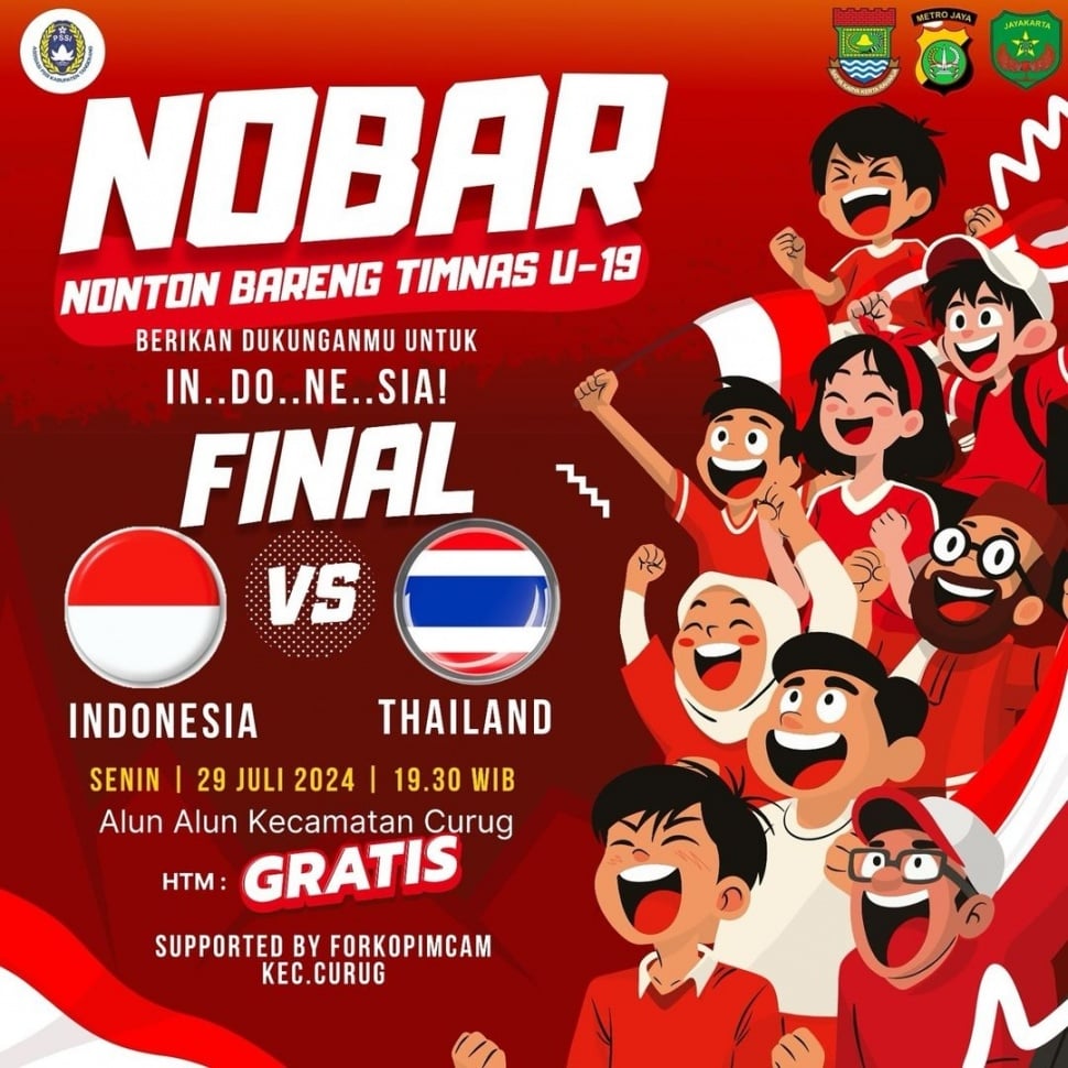 Nobar Timnas Indonesia akan digelar di Alun-alun Curug, Tangerang, tidak jauh dari BSD Serpong. (@infocurug.id)