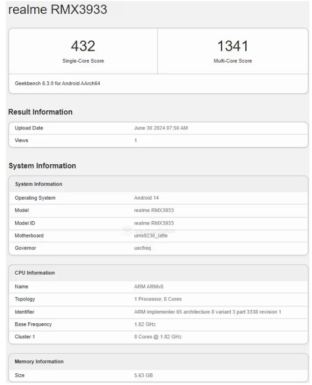 Realme Note 60 muncul di Geekbench. (MySmartPrice)