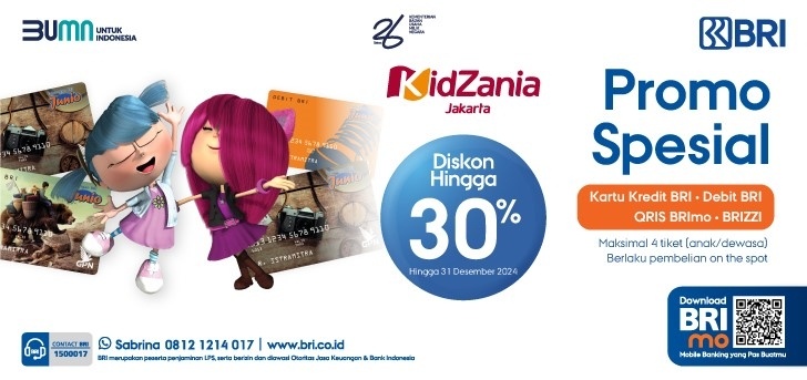 Flyer promo bermain di Kidzania Jakarta dengan menggunakan BRImo. (Dok: BRI)