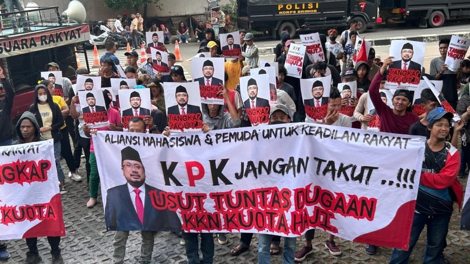 Menteri Agama Yaqut Cholil Qoumas kembali dilaporkan ke KPK terkait dugaan korupsi kuota haji 2024, Senin (5/8/2024). (Dok. Ist)