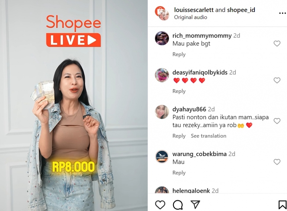 Flash Sale 8RB Mobil Toyota Agya pada sesi live Mami Louisse di Shopee Live! (Dok: Istimewa)