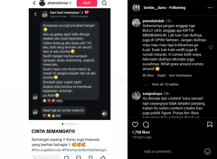 Tangkapan layar curhatan Aurel Hermansyah di saluran IG karena merasa dibully netizen. (Instagram/@lambe__danu)