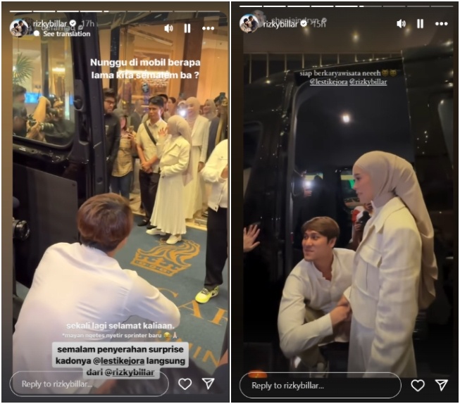 Rizky Billar memberi kado spesial untuk Lesti Kejora (Instagram)