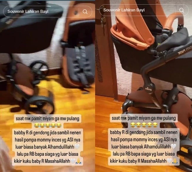 Stroller Princess R, anak Syahrini. (TikTok/itsmeluckygirlsa)