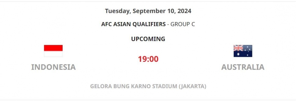 AFC umumkan venue pertandingan Timnas Indonesia vs Australia. (Dok AFC)