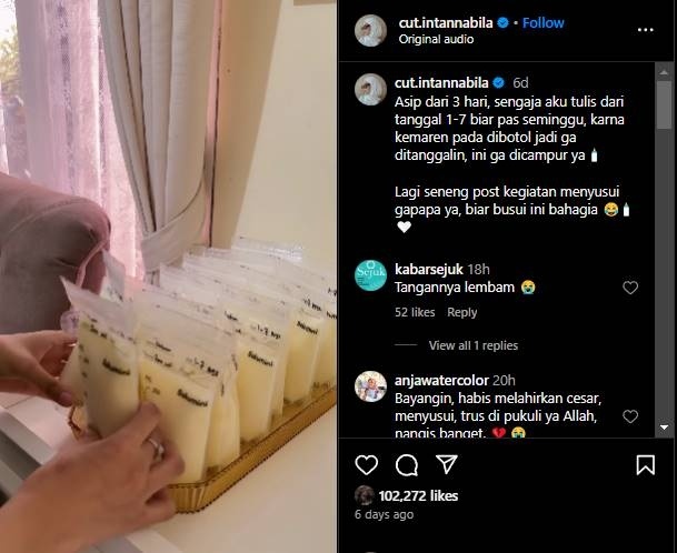 Postingan Cut Intan Nabila diduga memberikan kode empat jari (Instagram/cut.intannabila)