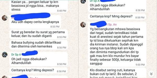 Percakapan dokter diduga terkait kasus mahasiswi Undip yang bunuh diri (X)