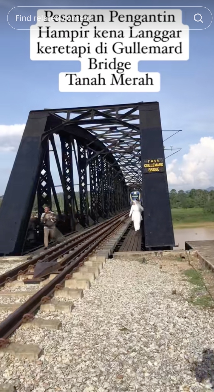 Pengantin foto di perlintasan kereta (instagram)