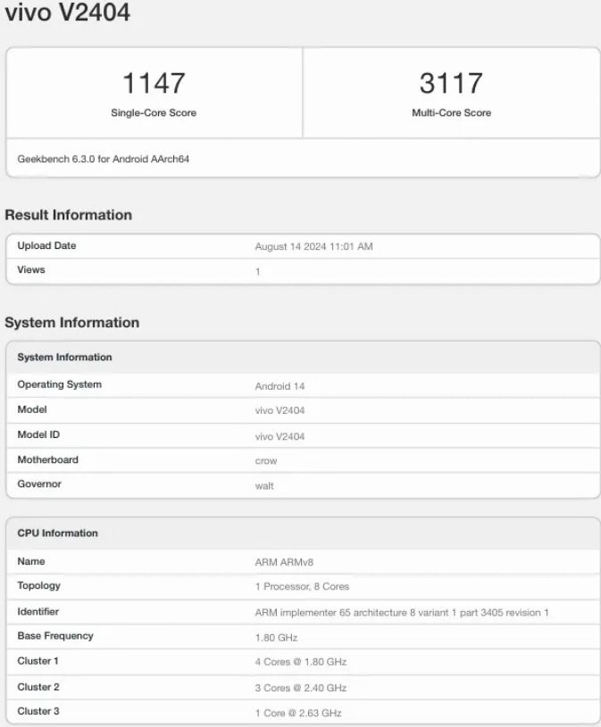 Vivo T3 Pro muncul di benchmark. (Geekbench)