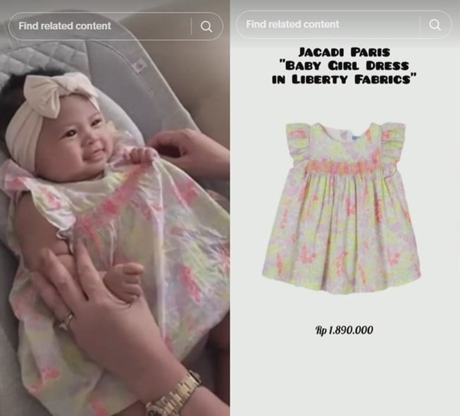 Dress mahal Lily anak asuh Nagita Slavina. (TikTok/ootd.lily.raffinagita)