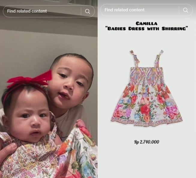 Dress mahal Lily anak asuh Nagita Slavina. (TikTok/ootd.lily.raffinagita)