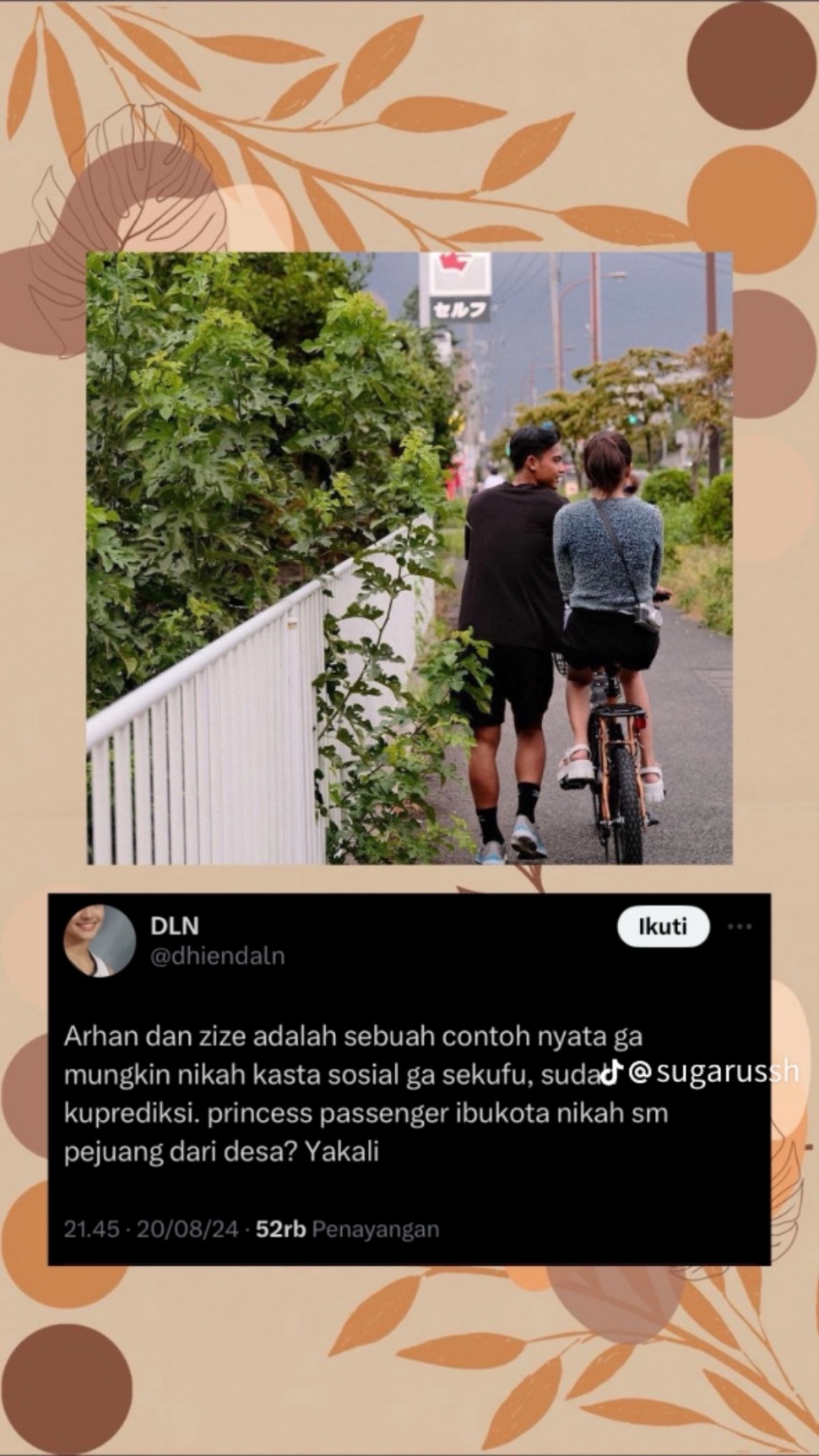 Netizen Bahas Pernikahan Sekufu Pratama Arhan dan Azizah Salsha (TikTok)