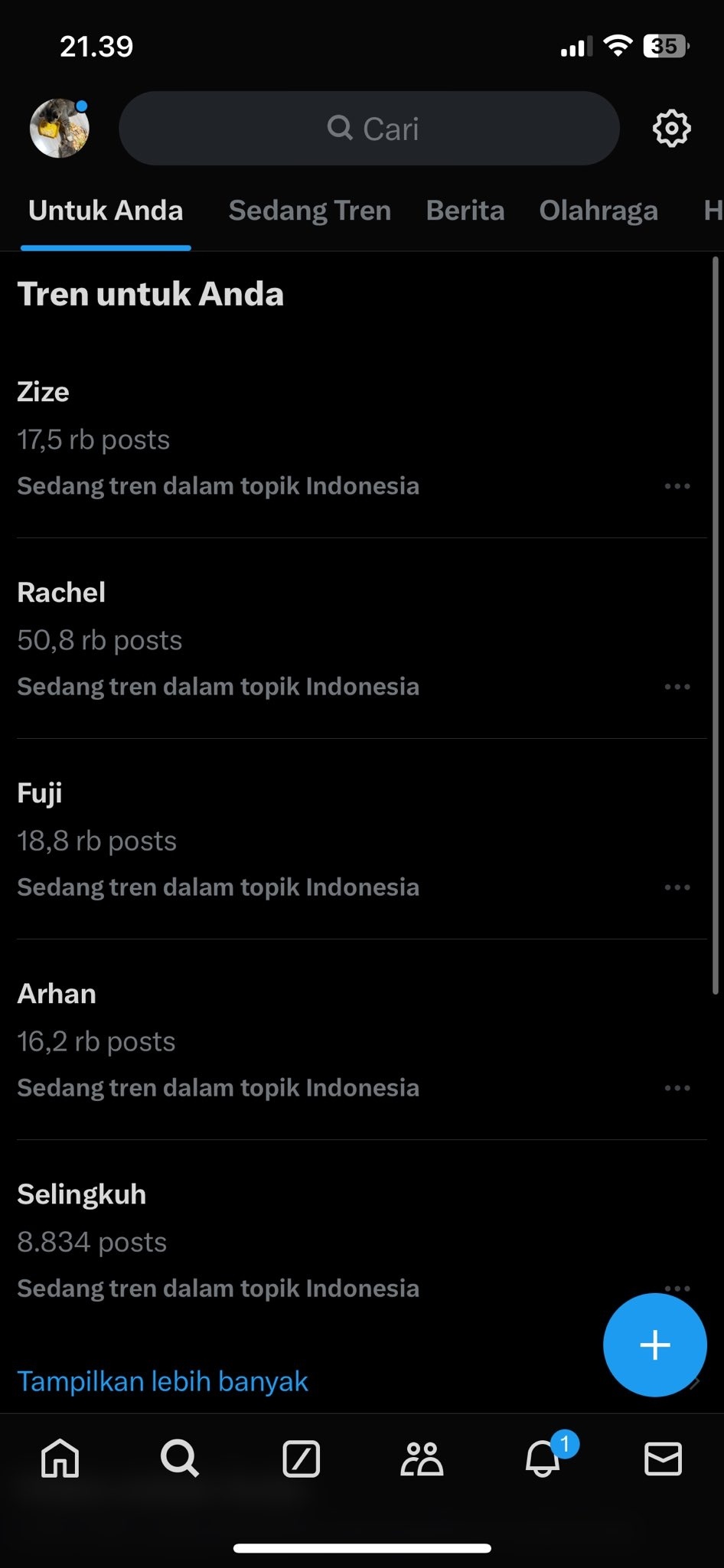 Trending 'Zize' tiba-tiba menghilang di X. (x/txtdrjkt)