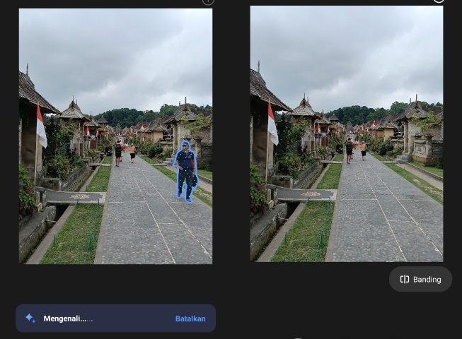 OPPO Reno12 F 5G -  contoh hasil AI Eraser 2.0. [Suara.com/ Agung Pratnyawan]