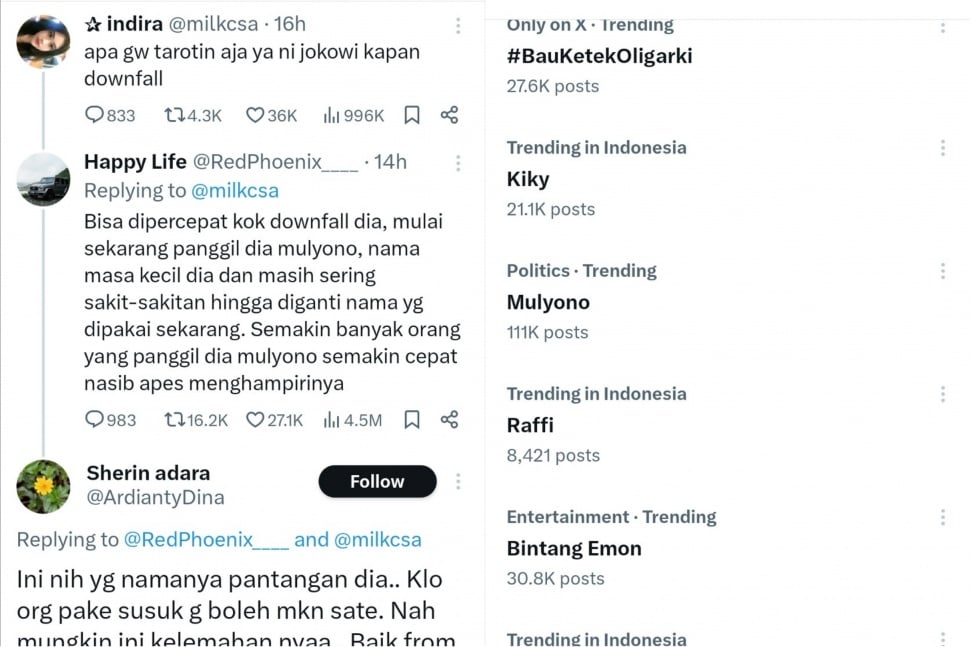 Mulyono Trending di X (X)