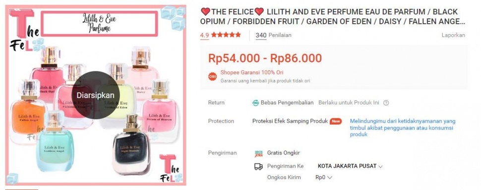 Rekomendasi parfum wanita semakin berkeringat semakin wangi. (Tangkapan layar)