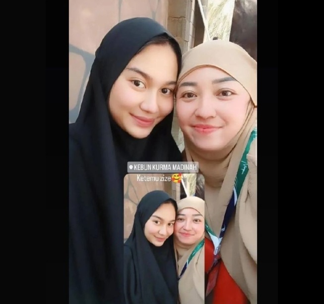 Penampilan Azizah Salsha saat umrah (Instagram)