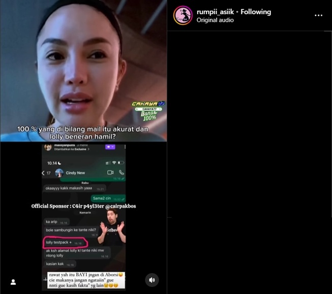 Nikita Mirzani membenarkan Lolly hamil (Instagram)