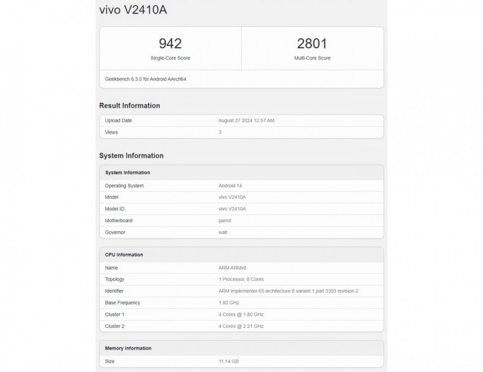 Vivo Y300 Pro muncul di Geekbench. (GSM Arena)