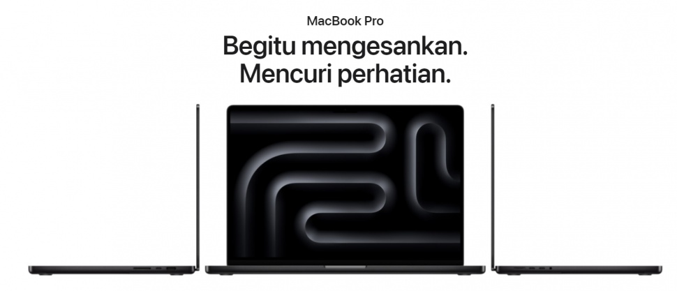 Ilustrasi MacBook Pro dengan M3. (Apple)